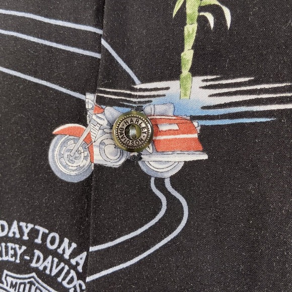 Harley Davidson Shirt men's XL Hawaiian Button Up Short Sleeve Summer Casual - Picture 6 of 13